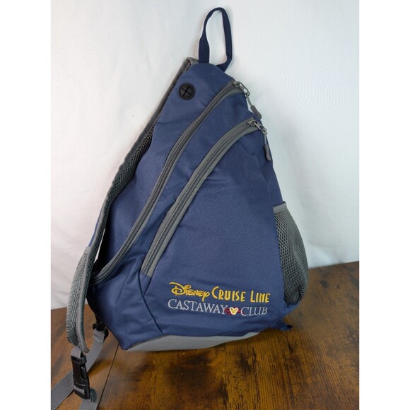 Disney Cruise Line Castaway Club Blue Shoulder Crossbody Backpack Sling Bag - Picture 1 of 15